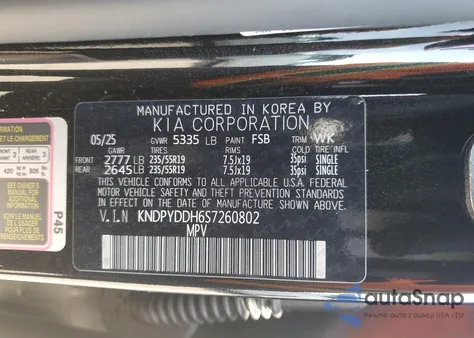 2025 Kia Sportage X Line из США, поврежденный, VIN KNDPYDDH6S7260802